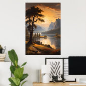 Morgendämmerung über den ewigen Bergen Poster (Heimbüro)