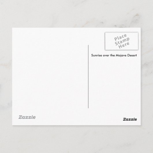 Morgendämmerung über der Mojave-Wüste Postkarte (Rückseite)