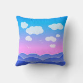 Morgendämmerung über Meereswellen, Wolken, Träumen Kissen (Rückseite)