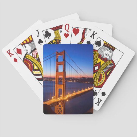 Morgendämmerung über San Francisco und Golden Gate Spielkarten (Rückseite)