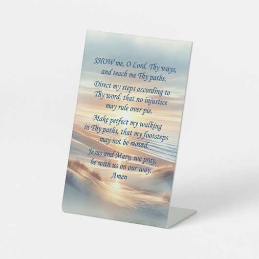 Morgengebet auf einem Schild der Höhle (Vorderseite)