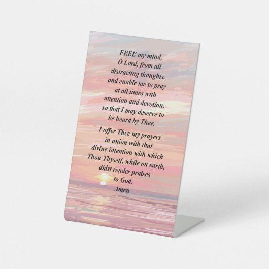 Morgengebet auf einem Schild der Höhle (Vorderseite)