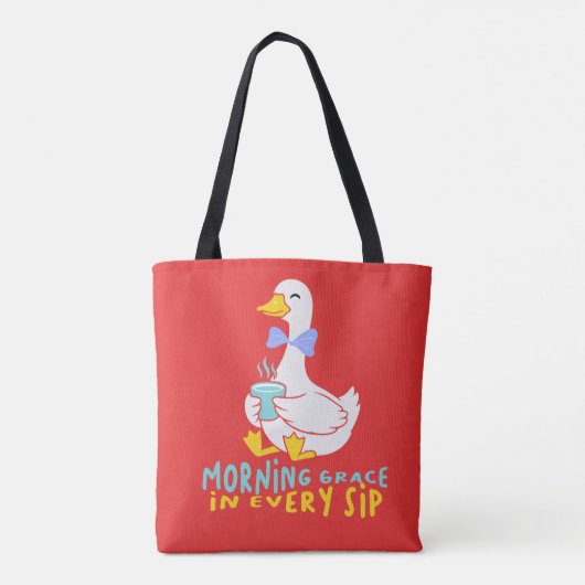 Morgengrauen in jedem Sip Niedlich Duckkaffee Tee Tasche (Rückseite)