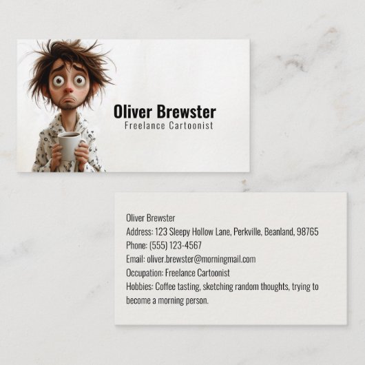 Morgengrauen: Kaffee zuerst, Fragen später Visitenkarte (Vorne/Hinten)