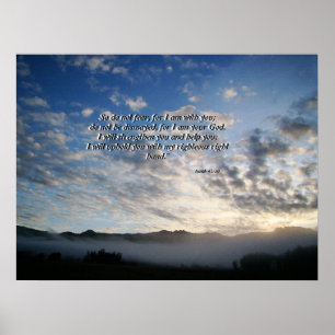 Morgenhimmel & Nebel Jesaja 41,10 Druck Poster