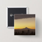 Morgenhimmel über Portland und Mt. Hood, Oregon Button (Vorne & Hinten)