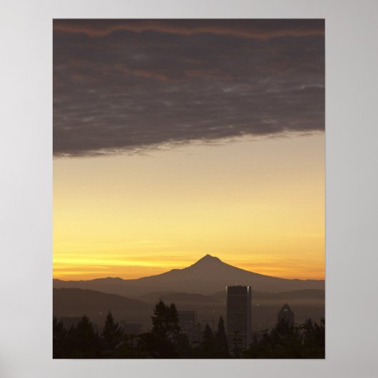 Morgenhimmel über Portland und Mt. Hood, Oregon Poster (Vorne)