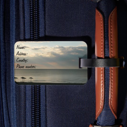 Morgenhimmel über Strand in Griechenland Landschaf Gepäckanhänger (Rückseite Insitu 2)