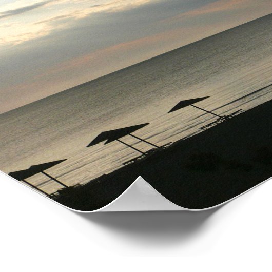 Morgenhimmel über Strand in Griechenland Landschaf Poster (Ecke)
