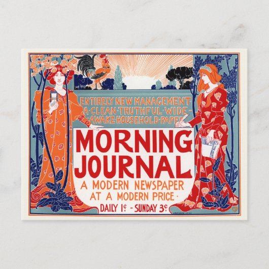 Morgenjournal – Louis Rhead Postkarte (Vorderseite)