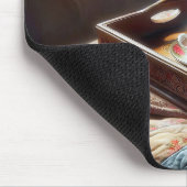 Morgenkaffee auf einem Frühstückstablett Mousepad (Ecke)