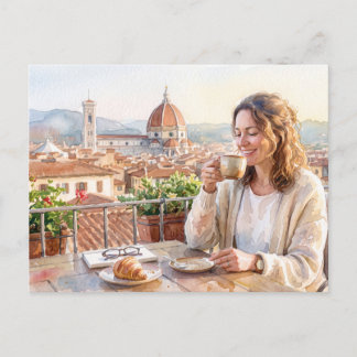 Morgenkaffee in Florenz Postkarte