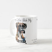 Morgenkaffee mit meinem Boxer Niedlich Kaffeetasse (Vorderseite Links)