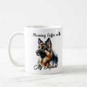 Morgenkaffee mit meinem Hirten modern Kaffeetasse (Links)