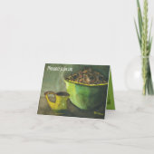 Morgenkaffee mit Schüssel Kaffeebohnen (Wasserfarb Einladung (Vorderseite)