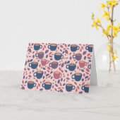 Morgenkaffee Niedlich farbenfroh rosa Muster CUSTO Karte (Gelbe Blume)