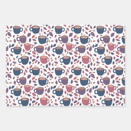 Morgenkaffee Niedlicher Pastell Geschenk Set Geschenkpapier Set (Vorderseite)