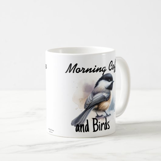 Morgenkaffee und Vögel Kaffeetasse (VorderseiteRechts)