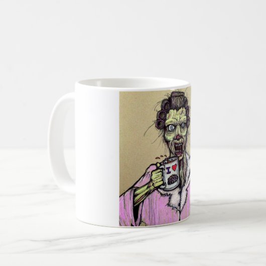 Morgenkaffeezombie Kaffeetasse (Vorderseite Links)