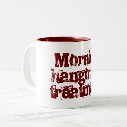 Morgenkaterbehandlung Zweifarbige Tasse (Vorderseite Links)