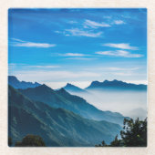 Morgenlandschaft Bergnebel Glasuntersetzer (Vorderseite)