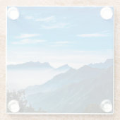 Morgenlandschaft Bergnebel Glasuntersetzer (Rückseite)