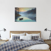 Morgenlandschaft eines Flusses in einem miessigen Leinwanddruck (Insitu (Schlafzimmer))