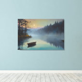 Morgenlandschaft eines Flusses in einem miessigen Leinwanddruck (Insitu (Holzboden))