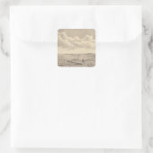 Morgenlandschaft, JD-Flüsse Quadratischer Aufkleber (Tasche)