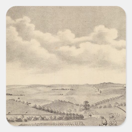 Morgenlandschaft, JD-Flüsse Quadratischer Aufkleber (Vorderseite)