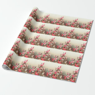 Morgenlicht, blühender rosa Kosmos. Geschenkpapier