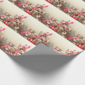 Morgenlicht, blühender rosa Kosmos. Geschenkpapier (Ecke)