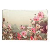 Morgenlicht, blühender rosa Kosmos. Kissenbezug (Rückseite)