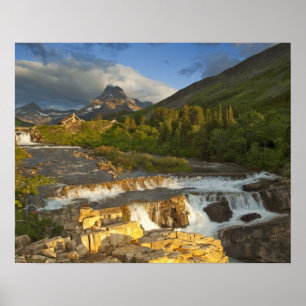 Morgenlicht grüßt Swiftcurrent Falls in Poster