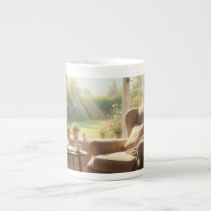 Morgenlicht im Wohnzimmer – Friedlicher Tee Porzellantasse