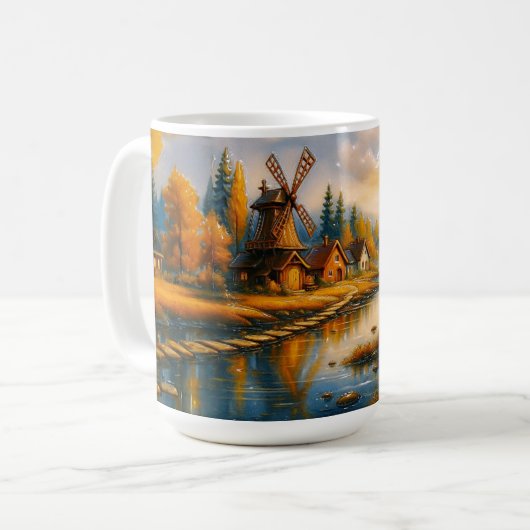 Morgenlicht über der Windmühle Kaffeetasse (Vorderseite Links)
