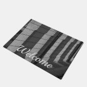 Morgenlicht und Schatten Graustufen-Türmatte Fußmatte (Schrägansicht)