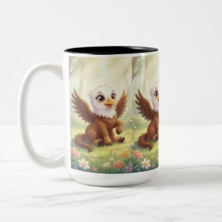 Morgenmagie mit einem Baby-Eagorse Zweifarbige Tasse