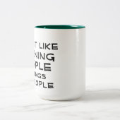 Morgenmenschen mögen kein lustiges Kaffeedesign fü Zweifarbige Tasse (Mittel)