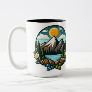 Morgenmotivation Sticker Zweifarbige Tasse