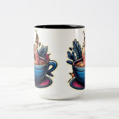 Morgenmotivation Sticker Zweifarbige Tasse (Mittel)