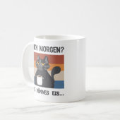Morgenmuffel Geschenk für Kaffeeliebhaber Katze Kaffeetasse (Vorderseite Links)