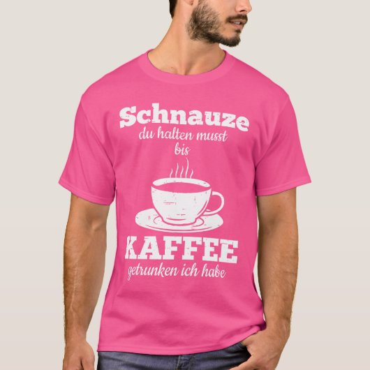 Morgenmuffel Kaffeetrinker mit einem Kaffee Retro T-Shirt (Vorderseite)