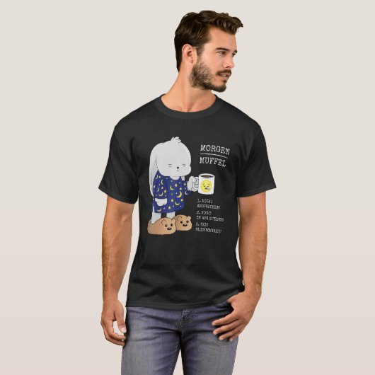 Morgenmuffel Rabbit Kaffee Müde Spätschläfer Pyja T-Shirt (Vorne ganz)
