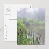 Morgennebel am Teich Postkarte (Vorne/Hinten)