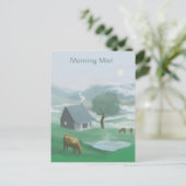 Morgennebel auf dem Gebirge Postkarte (Stehend Vorderseite)