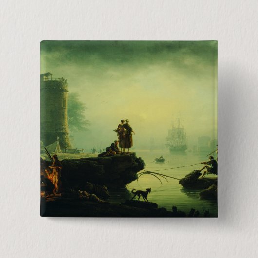 Morgennebel auf See von Joseph Vernet  Button (Vorderseite)