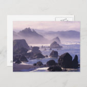 Morgennebel entlang der Küste von Oregon bei Nesik Postkarte (Vorne/Hinten)