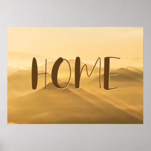 Morgennebel goldene Schichten Sonnenaufgang Zuhaus Poster