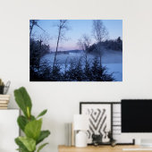 Morgennebel über den See Poster (Heimbüro)